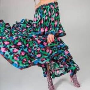 🔥 Kenzo x H&M Limited Edition Tiered Ruffle Skirt – Multicolor (Size 12)